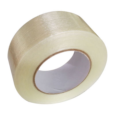 बंडलिंग के लिए 150mic मोटाई और 48mm*40m आकार के साथ वाटरप्रूफ मोनो ओरिएंटेड फाइबरग्लास फिलामेंट टेप