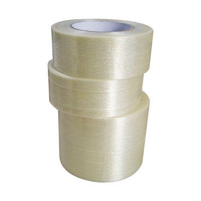 बंडलिंग के लिए 150mic मोटाई और 48mm*40m आकार के साथ वाटरप्रूफ मोनो ओरिएंटेड फाइबरग्लास फिलामेंट टेप