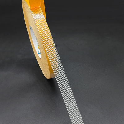 72 oz/in छिलन आसंजन के साथ डबल साइडेड फाइबरग्लास टेप, 45 lbs/in तन्य शक्ति और 5-7% ब्रेक पर बढ़ाव